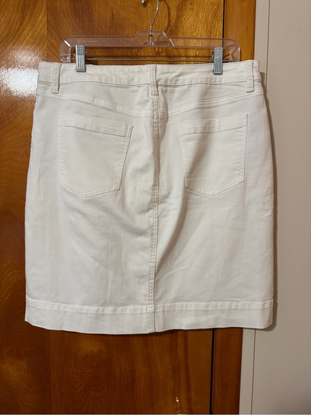 Talbots Cream Snap-Front Skirt - Picture 3 of 4